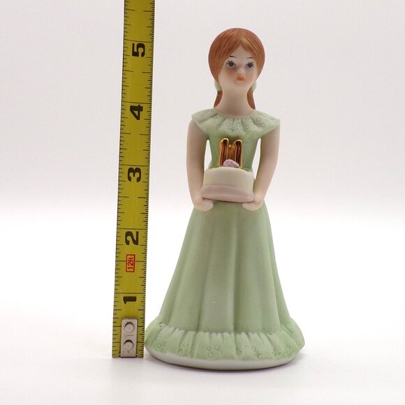 ENESCO Growing up Birthday Girls Figurine 11 Brown Hair Cake Porcelain VTG 1982 - Picture 10 of 11